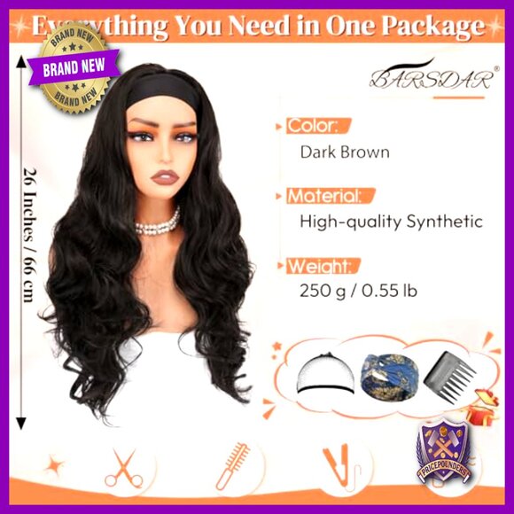 Human Hair Clip In Bangs Headband Wig Body Wave Natural Style main image 7